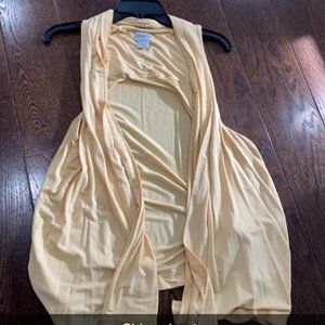 Chicos Gold Sleeveless Long Cardigan Size 1